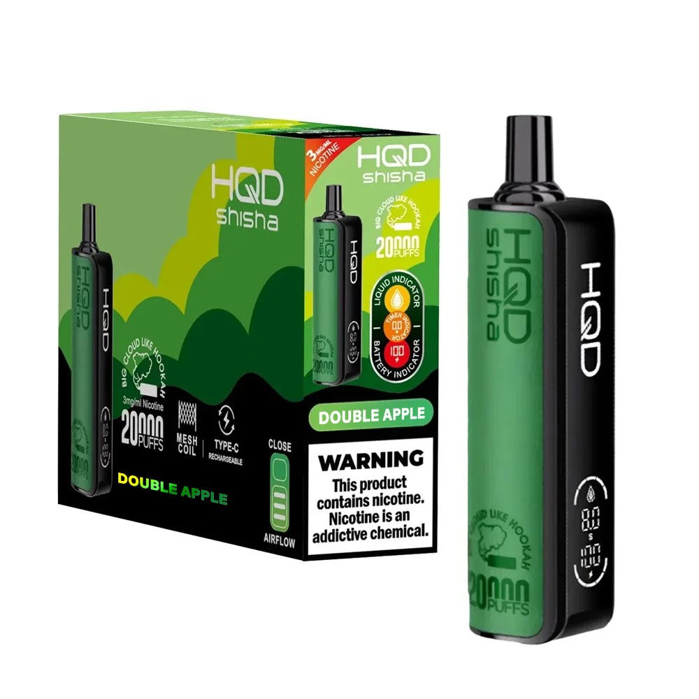 HQD SHISHA 3% NIC 20KPUFFS DISPOSABLE - DOUBLE APPLE