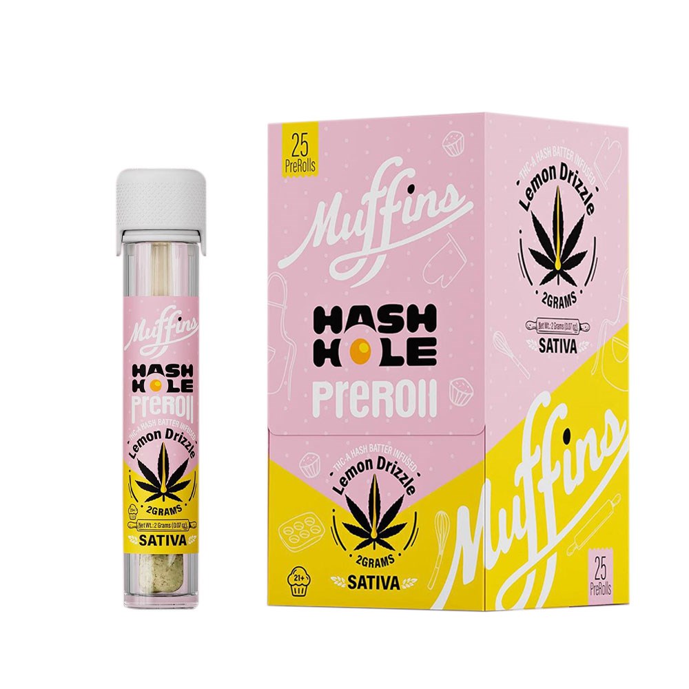 MUFFINS HASH HOLE 2G PREROLL SATIVA - LEMON DRIZZLE