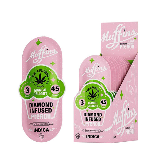 MUFFINS DIAMOND INFUSED 3PK 1.5G PREROLLS INDICA - MANGO DELIGHT