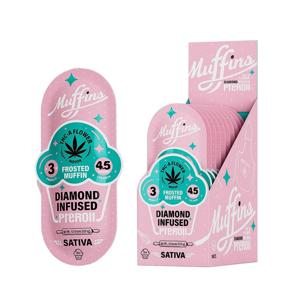 MUFFINS DIAMOND INFUSED 3PK 1.5G PREROLLS SATIVA - FROSTED MUFFIN