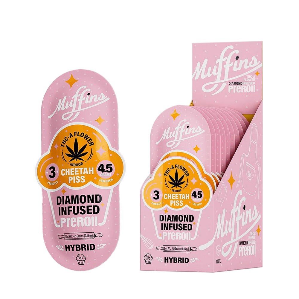 MUFFINS DIAMOND INFUSED 3PK 1.5G PREROLLS HYBRID - CHEETAH PISS