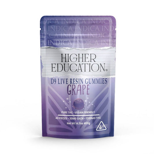 HIGHER EDUCATION D9 1200MG GUMMIES INDICA - GRAPE