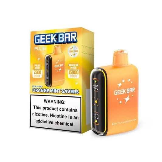 GEEK BAR PULSE 5% NIC 15000 PUFFS DISPOSABLE - ORANGE MINT SAVERS