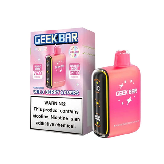 GEEK BAR PULSE 5% NIC 15000 PUFFS DISPOSABLE - WILD BERRY SAVERS
