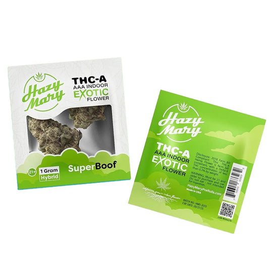 HAZY MARY THCA 1G EXOTIC FLOWER HYBRID - SUPER BOOF