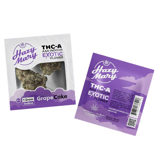 HAZY MARY THCA 1G EXOTIC FLOWER INDICA - GRAPE CAKE