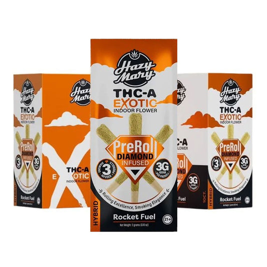 HAZY MARY 3G 3CT EXOTIC PREROLLS HYBRID - ROCKET FUEL