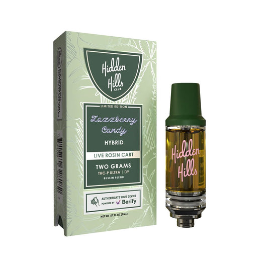 HIDDEN HILLS THCP/D9 BUSSIN BLEND 2G CARTRIDGE HYBRID - ZAZABERRY CANDY