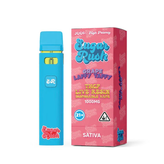 SUGAR RUSH THCP LIVE RESIN 1G DISPOSABLE SATIVA - GRAPE LAFFY TAFFY