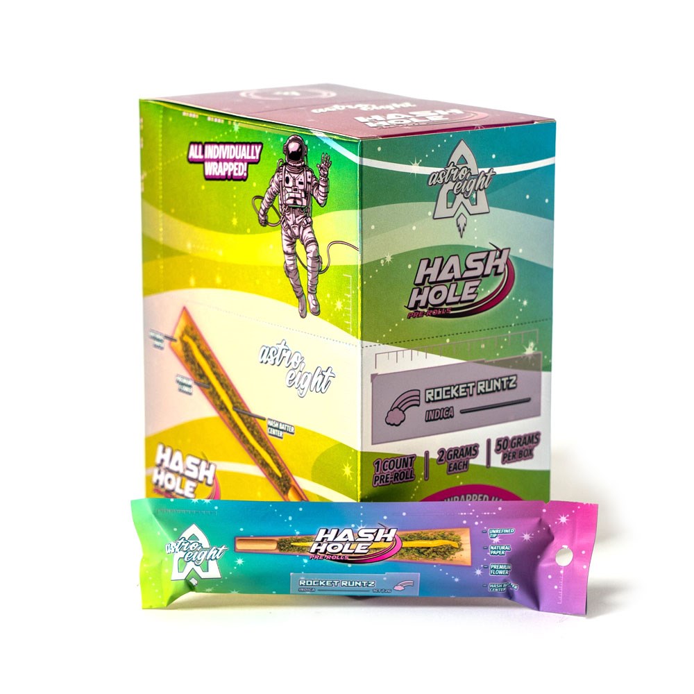 ASTRO EIGHT HASH HOLE SINGLE 2G PREROLLS INDICA - ROCKET RUNTZ