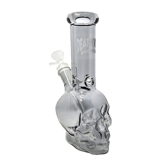 DEATHROW RECORDS MINI METALLIC SKULL 8" WATERPIPE W/ 14MM BOWL