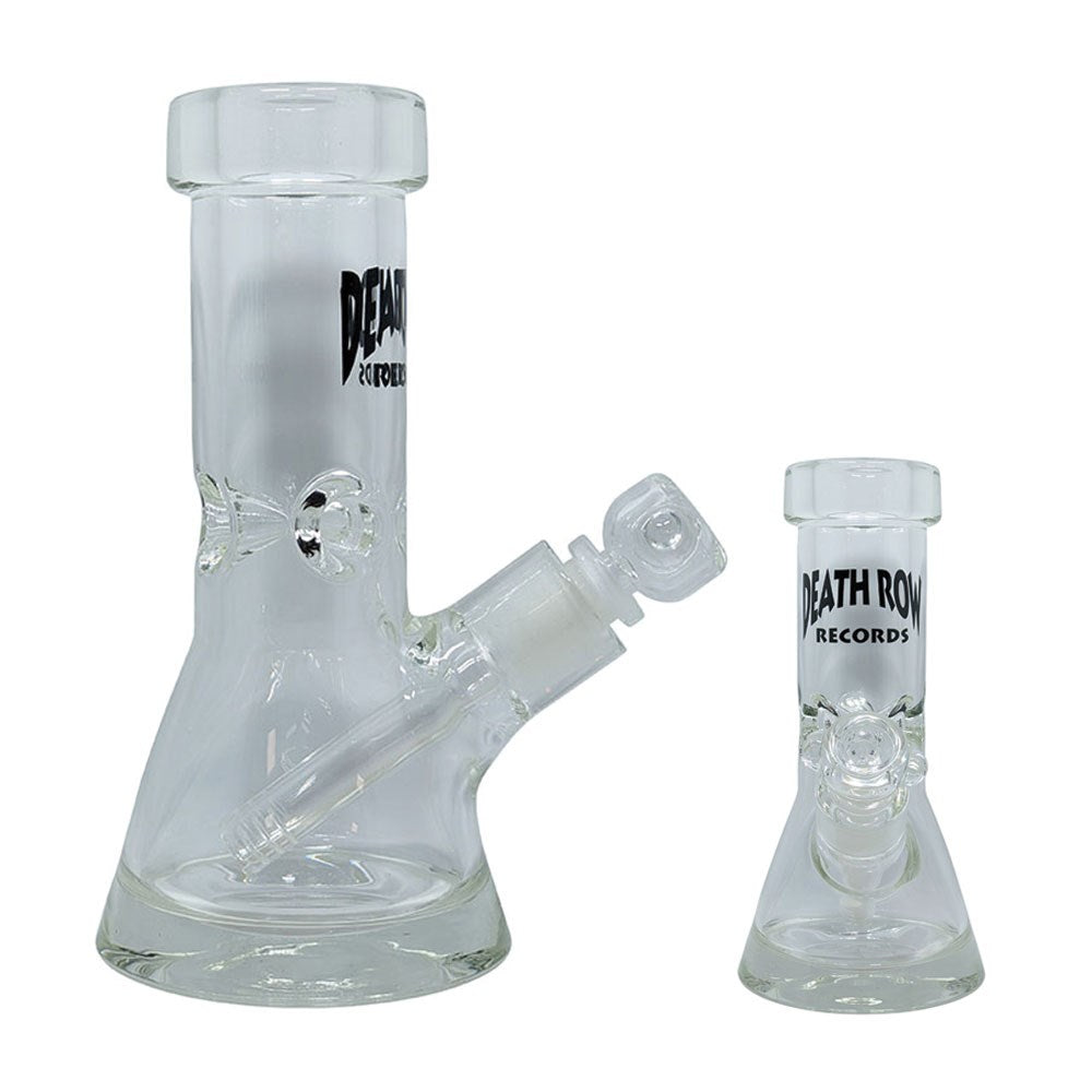 DEATHROW RECORDS 8" 7MM MINI BEAKER WATER PIPE - CLEAR
