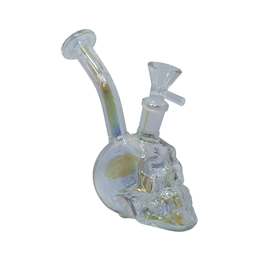 DRR 5.5" METALLIC SKULL WATER PIPE W/ 14M BOWL