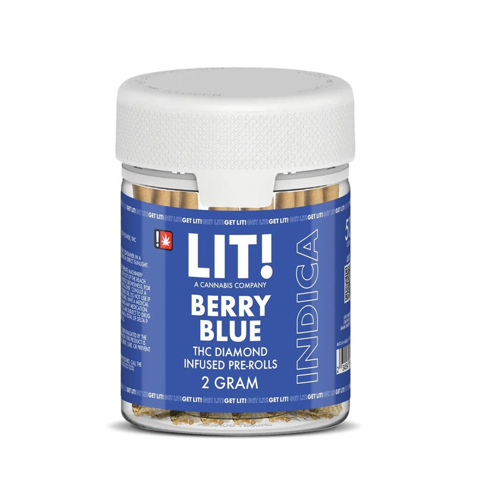 LIT! THC DIAMOND 2G PREROLLED JOINTS INDICA - BERRY BLUE
