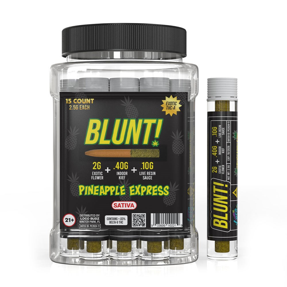 BLUNT! EXOTIC THCA 2.5G PREROLLS SATIVA - PINEAPPLE EXPRESS