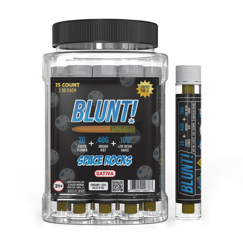 BLUNT! EXOTIC THCA 2.5G PREROLLS SATIVA - SPACE ROCKS