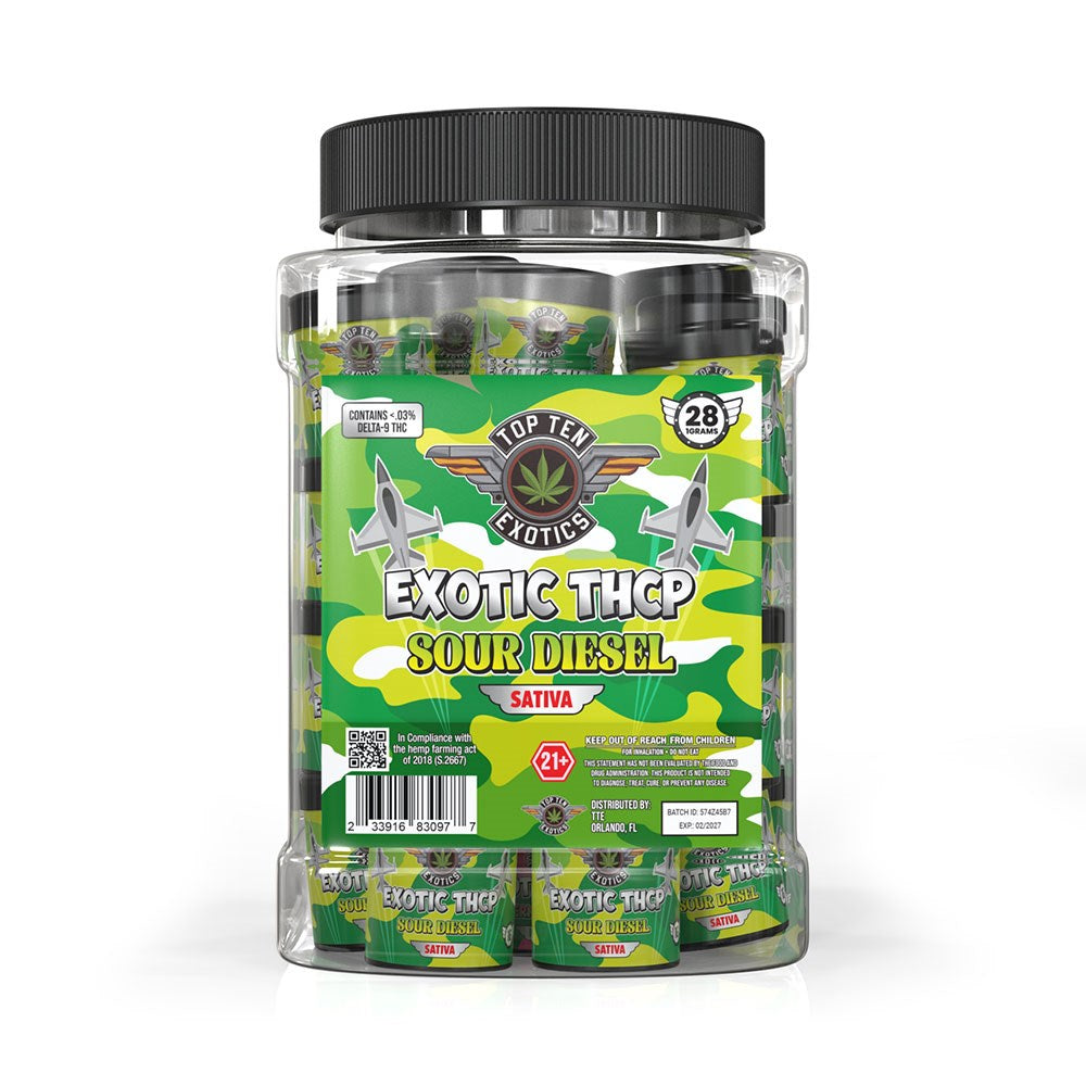 TOP TEN EXOTIC THCP 1G FLOWER SATIVA - SOUR DIESEL