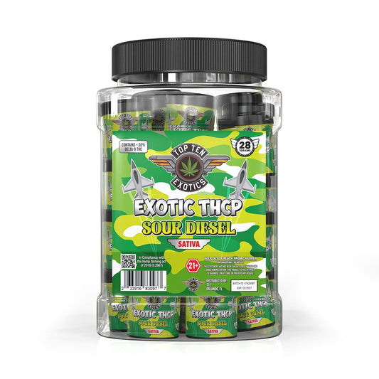 TOP TEN EXOTIC THCP 1G FLOWER SATIVA - SOUR DIESEL