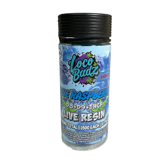 LOCO BUDZ D8/D9/THCP 15000MG GUMMIES INDICA- BLUE RASPBERRY