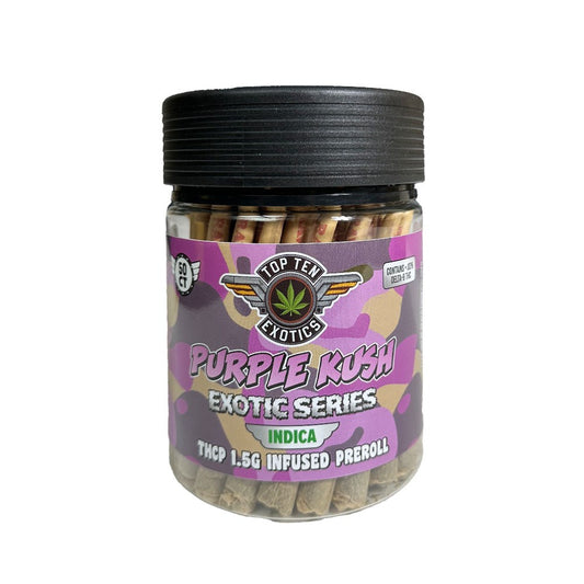 TOP TEN EXOTIC THCP 1.5G PREROLLS INDICA - PURPLE KUSH