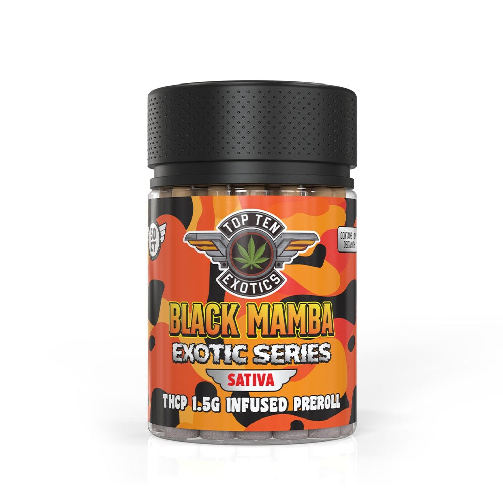 TOP TEN EXOTIC THCP 1.5G PREROLLS SATIVA - BLACK MAMBA