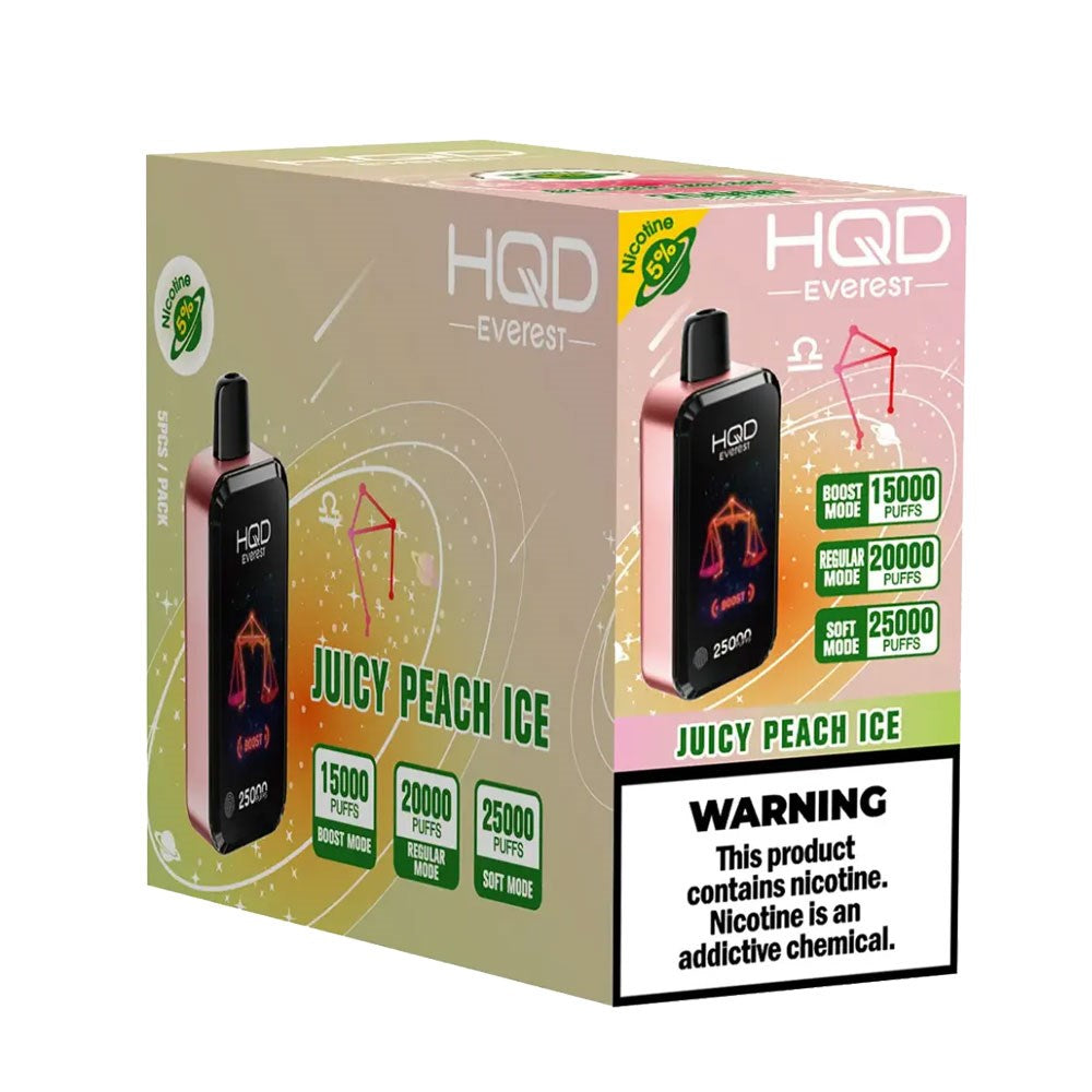 HQD CUVIE EVEREST 25K 5% DISPOSABLE - JUICY PEACH ICE