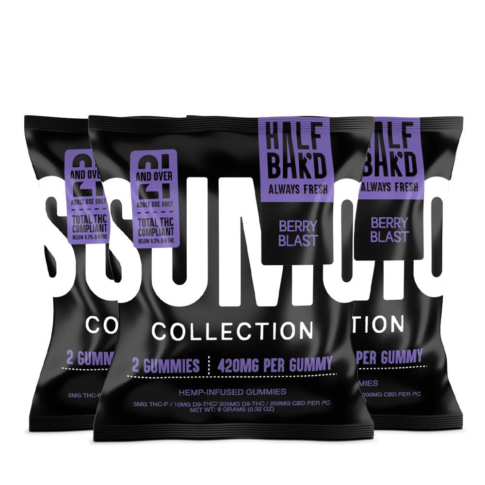 HALF BAK'D D9/THCP SUMO 2CT 420MG GUMMIES - BERRY BLAST