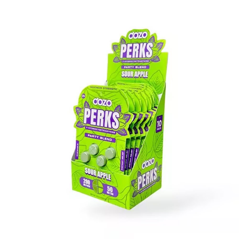 DOZO PERKS 7OHM PARTY BLEND 4CT 50MG PILLS - SOUR APPLE