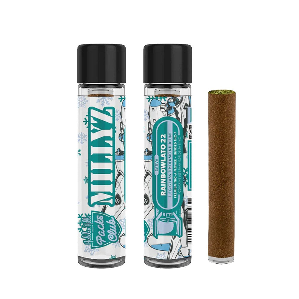 HIDDEN HILLS MILLYZ 1.5G GLASS TIP BLUNT - RAINBOW LATTO 22