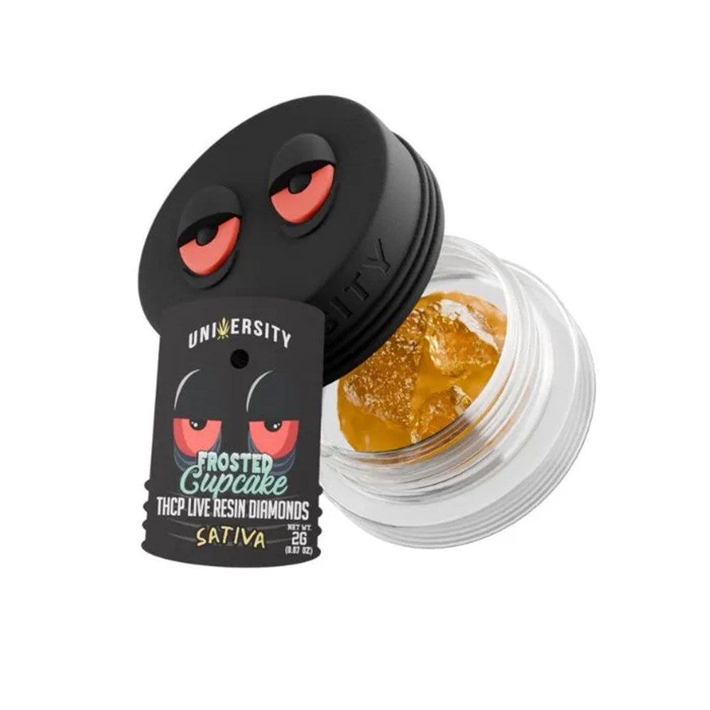 UNIVERSITY LIVE RESIN THCP 2G DIAMONDS SATIVA - FROSTED CUPCAKE
