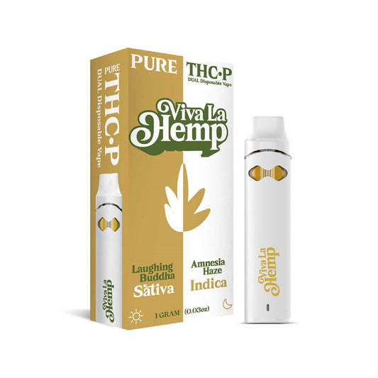 VIVA LA HEMP THCP 1G DUAL DISPOSABLE - LAUGHING BUDDA/ AMNESIA HAZE
