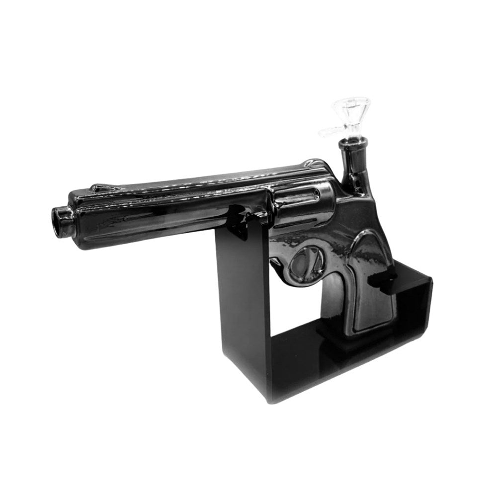 GET LOST PISTOL GLASS WATERPIPE- BLACK