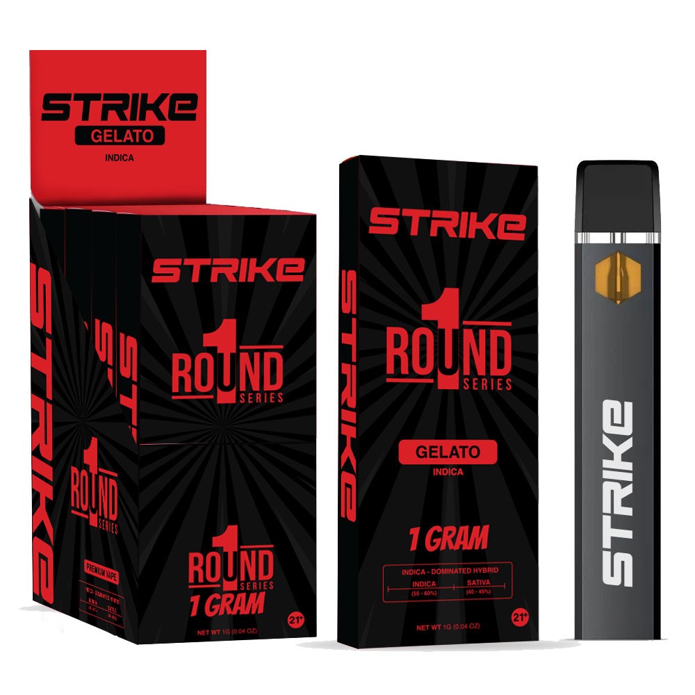 STRIKE ROUND1 SERIES 1G DISPOSABLE INDICA - GELATO