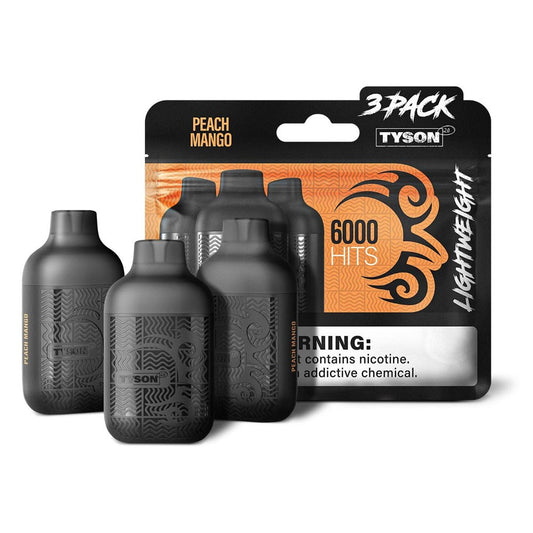 TYSON LIGHTWEIGHT 5% NIC 6KPUFFS DISPOSABLE - PEACH MANGO