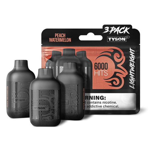 TYSON LIGHTWEIGHT 5% NIC 6KPUFFS DISPOSABLE - PEACH WATERMELON