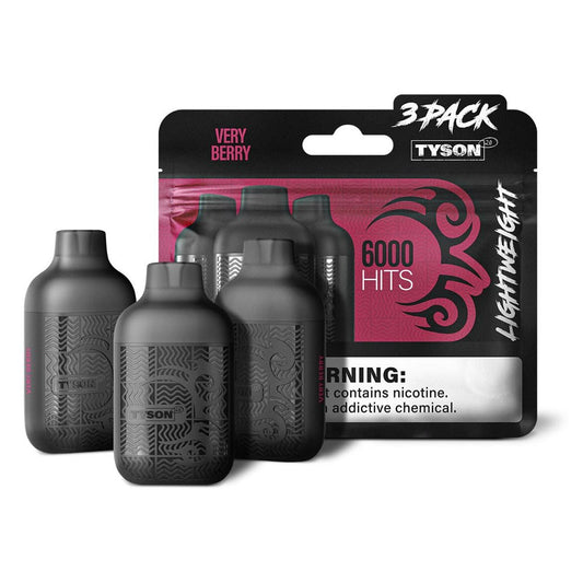 TYSON LIGHTWEIGHT 5% NIC 6KPUFFS DISPOSABLE - VERY BERRY
