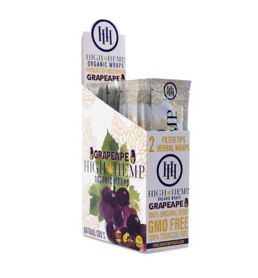 HIGH HEMP ORGANIC 2PK FILTER TIP WRAP - GRAPEAPE