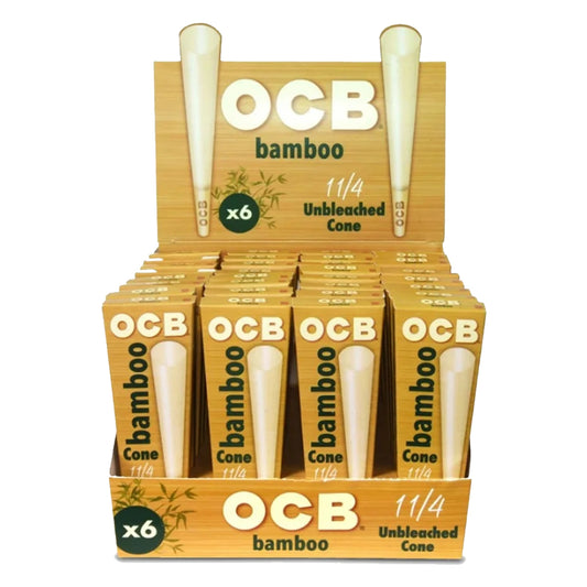 OCB BAMBOO UNBLEACHED CONE 1 1/4 6PK