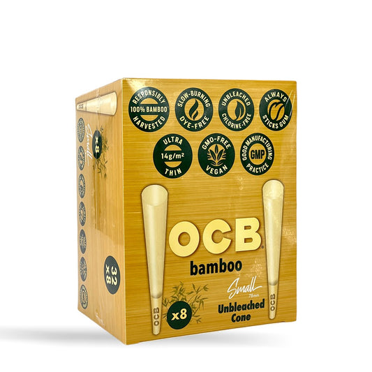 OCB BAMBOO UNBLEACHED CONE SMALL 78MM 8PK