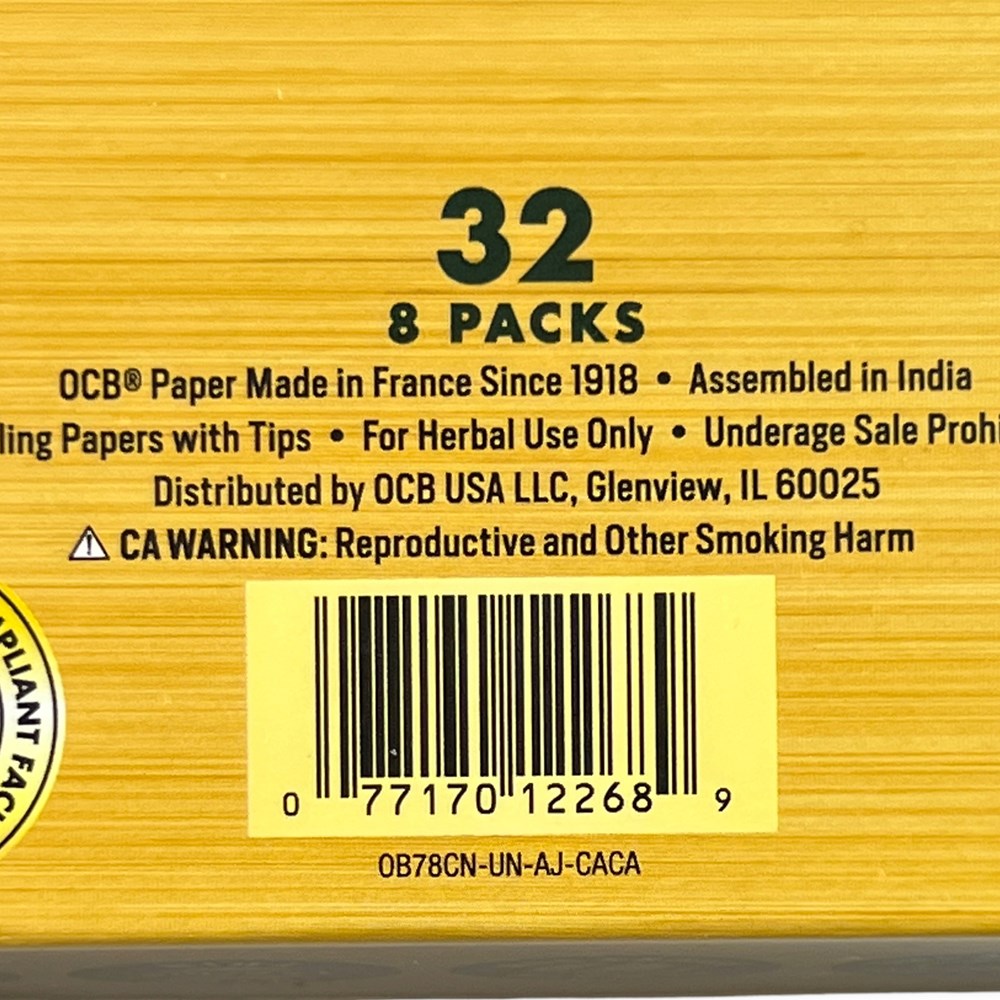 OCB BAMBOO UNBLEACHED CONE SMALL 78MM 8PK