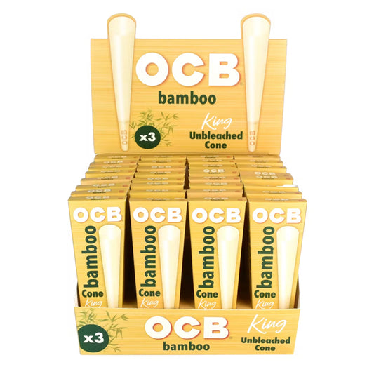 OCB BAMBOO UNBLEACHED CONE KING 3PK