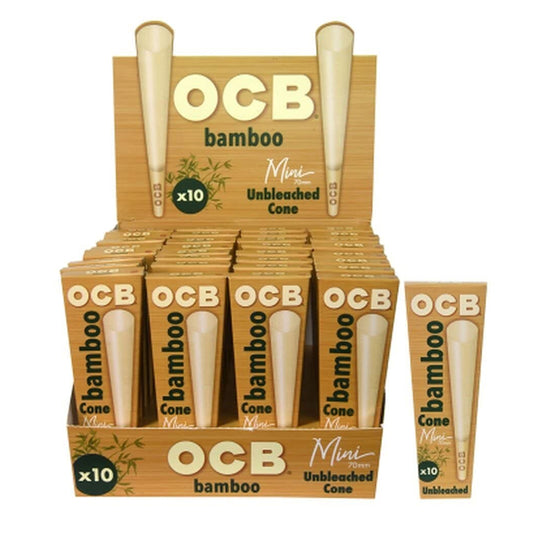 OCB BAMBOO CONE UNBLEACHED MINI 70MM 10PK