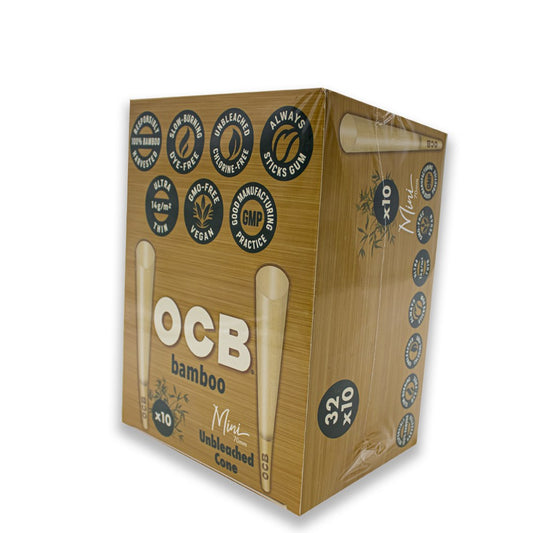 OCB BAMBOO CONE UNBLEACHED MINI 70MM 10PK