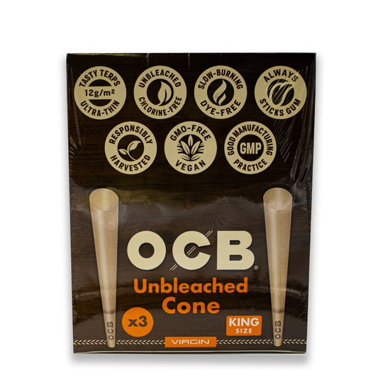 OCB VIRGIN UNBLEACHED CONE KS 3PK