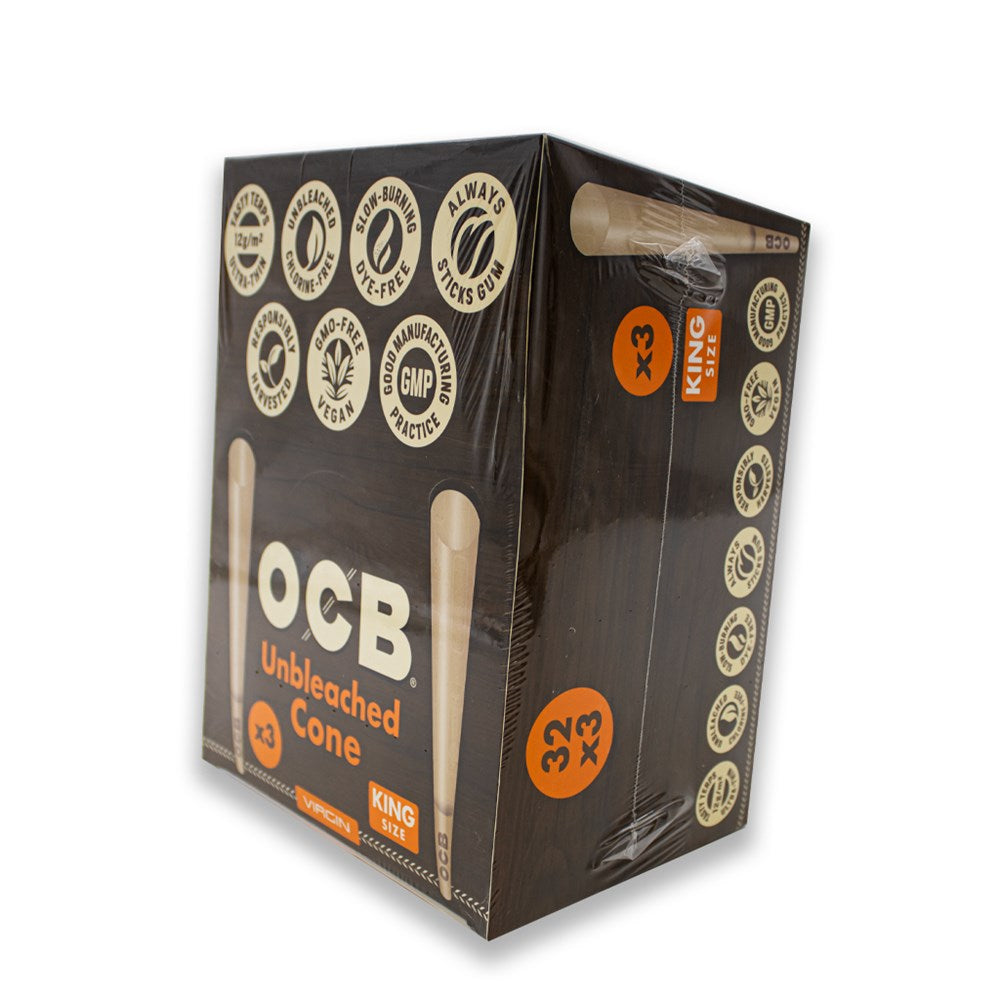 OCB VIRGIN UNBLEACHED CONE KS 3PK