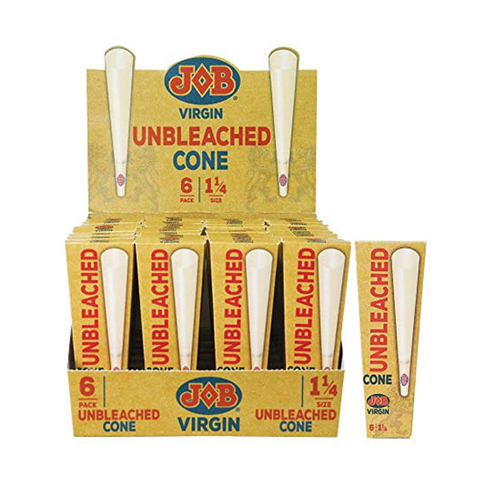 JOB VIRGIN UNBLEACHED CONE 1 1/4 6 PACK