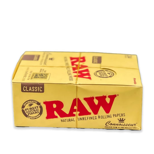 RAW CLASSIC CONNOISSEUR KS SLIM + PRE ROLLED TIPS