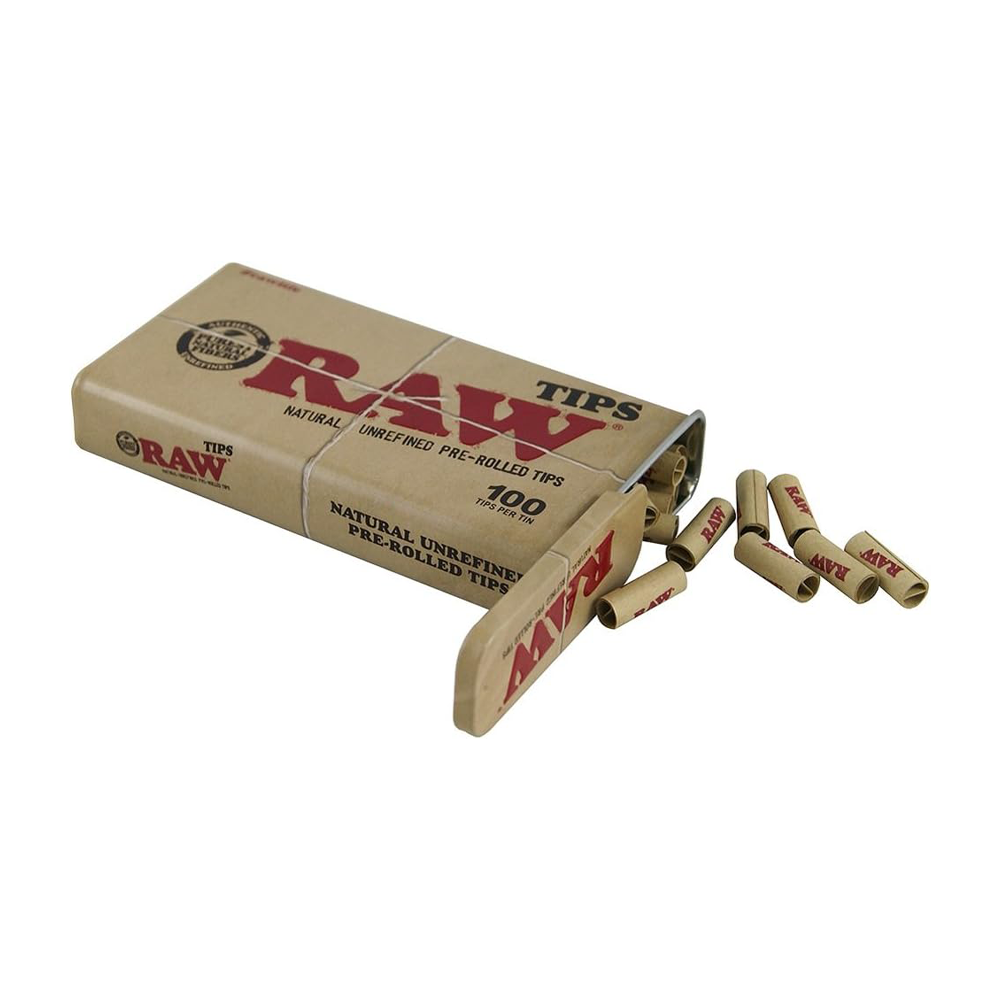 RAW NATURAL UNREFINED PRE-ROLLED TIN TIPS