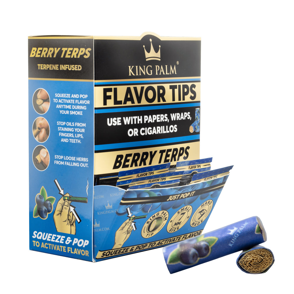 KING PALM 7MM TIPS DISPLAY - BERRY TERPS