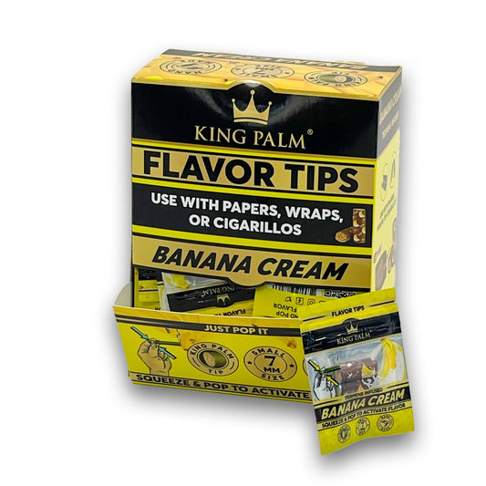 KING PALM 7MM TIPS DISPLAY - BANANA CREAM